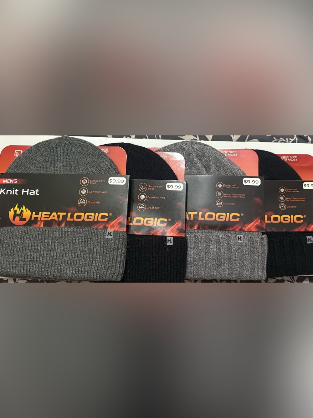 3 Men's Knit & Fleece Lined Hats  - Warm Everyday Wear